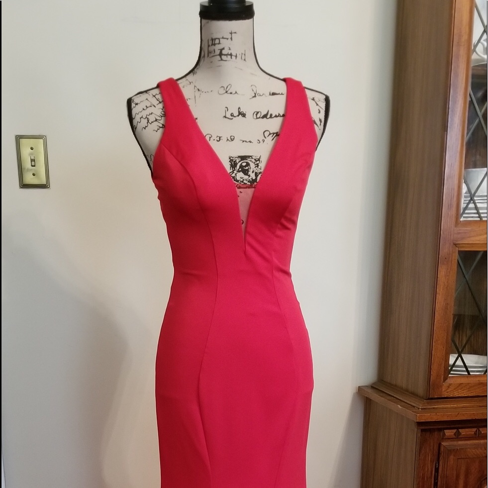 Red Backless Gown
